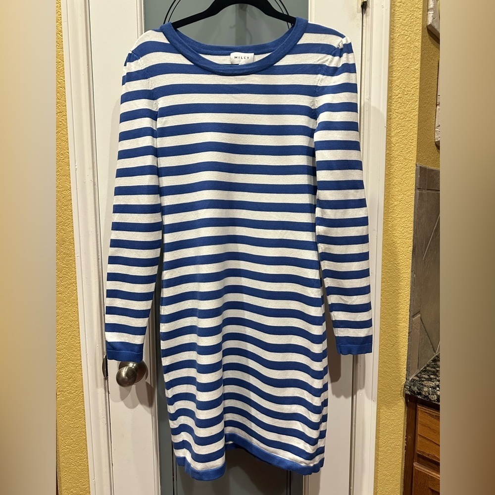 Milly Blue and White Striped Dress size XL
